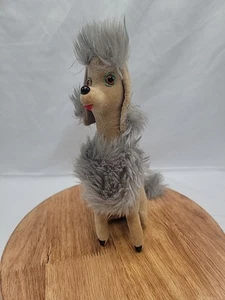 ¿Vintage años 50? Caniche Relleno Gris Terciopelo 9" Sin Marca - Imagen 1 de 7