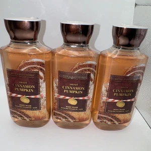 3 x Bath & Body Works Sweet Cinnamon Pumpkin Shower Gel Body Wash 10 fl oz New - Picture 1 of 4