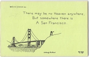 Postal "Heaven" SAN FRANCISCO, CA Ashleigh Brilliant Golden Gate Bridge 1970 - Imagen 1 de 2