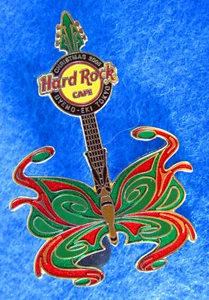 UYENO-EKI TOKYO JAPANESE XMAS BUTTERFLY GUITAR 2005 Hard Rock Cafe PIN LE - Picture 1 of 1