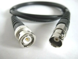 BNC Stecker auf BNC Buchse Adapter Verbinder Kabel Pigtail Koaxial RG58 50cm WLAN - Bild 1 von 8
