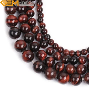 Natürliche Rote Tigerauge Rund Lose Perlen Für Schmuck Herstellung 15 Zoll 2 mm Großes Loch - Bild 1 von 33