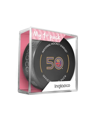 MY FIRST PUCK NEWBORN GIRL New York Islanders 50th Year NHL Game Puck 2022-2023 Cover