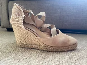 Castaner Carina Sand Beige Espadrilles Shoes Wedges Size 36 - Picture 1 of 6