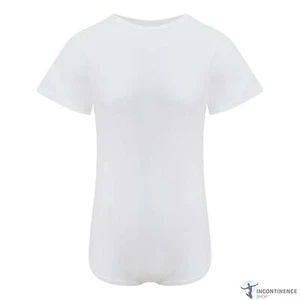 Drylife Cotton Short-Sleeved Bodysuit - White - X-Large - Incontinence Aid - Picture 1 of 5