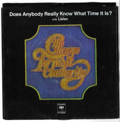 CHICAGO - DOES ANYBODY REALLY KNOW WHAT TIME IT IS / LISTEN - 1970 45rpm w/ PS - Image 1 of 2