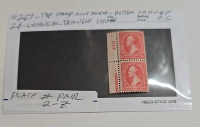 #267 Top Hinged .2cent Washington Triangle Og Read All Info - Image 1 of 2