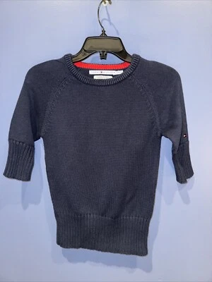 Tommy Hilfiger Womans Classic Navy Blue Cotton Short Sleeve Sweater Size Small - Image 1 of 4