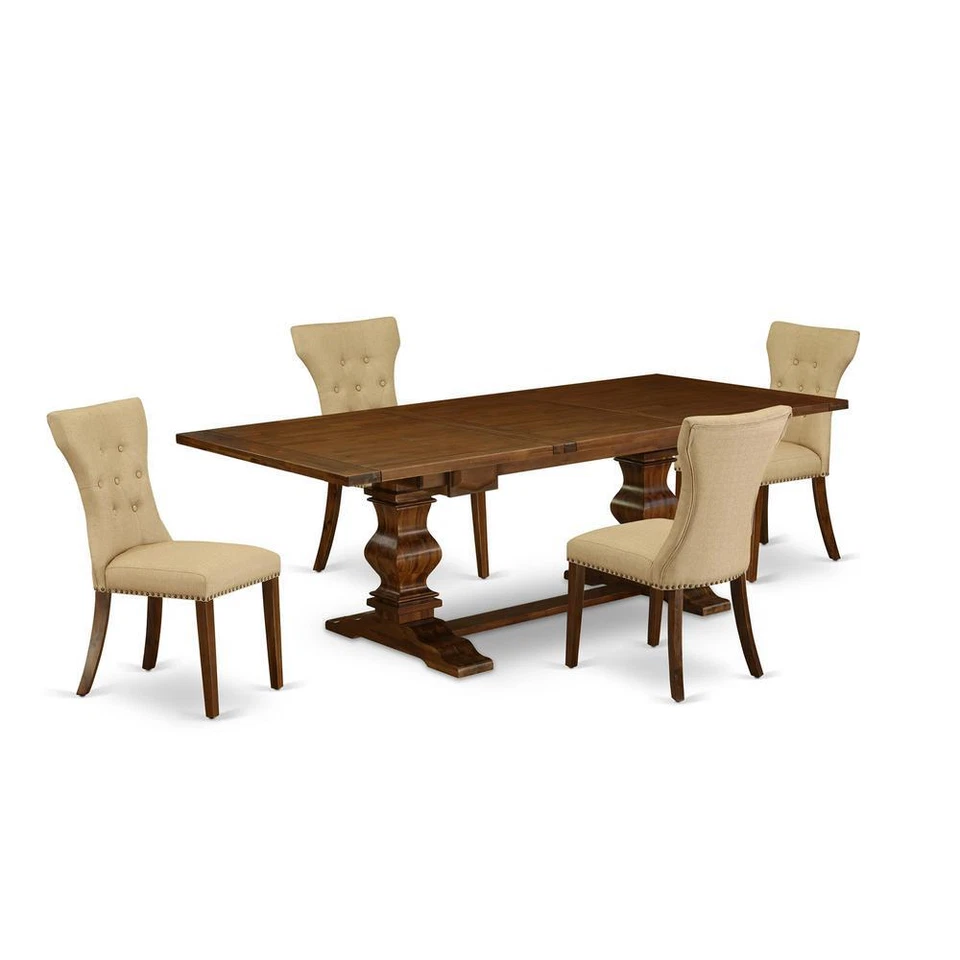 5 Piece Dining Room Table Set Includes a Rectangle Wooden Table with... - Image 1 of 4