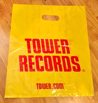 2 TOWER RECORDS SHOPPING BAGS Vintage Music Store 18"x15" ORIGINAL UNUSED