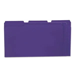 UNIVERSAL 10525:  VIOLET LEGAL FOLDERS  1/3 CUT TAB 100/BOX - Picture 1 of 5