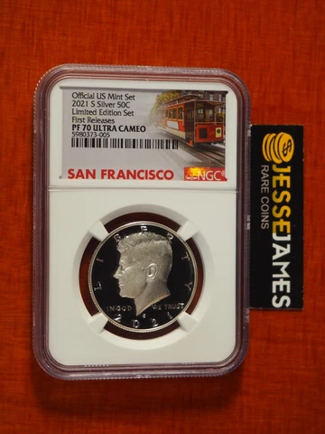2021 S 50C PROOF SILVER KENNEDY HALF DOLLAR NGC PF70 FR FROM LIMITED EDITION SET Cover