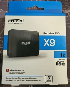 Disco Esterno SSD Crucial X9 1TB Portable 1 TB 3.2 Gen 2 CT1000X9SSD9 - Photo 1/2