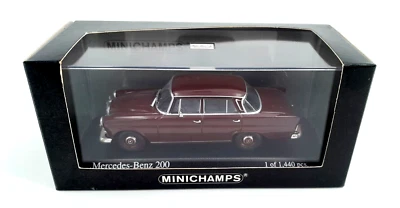 Minichamps 1/43 Mercedes - benz 200 1965 dark red - Immagine 1 di 2