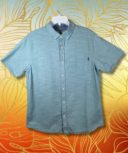 HURLEY Men's Shirt Size M SAGE BLUE COASTAL Button Up Short Sleeve Casual BEACH - Picture 1 of 14