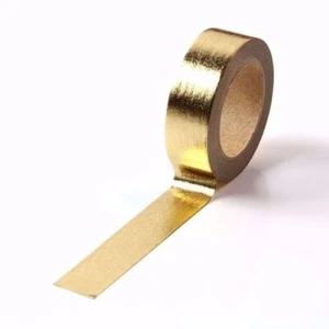 Washi Tape Light Gold Metallic Foil Solid Colour Gilded 15mm x 10m - Picture 1 of 11