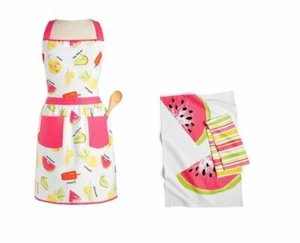 Martha Stewart Summer Treats Cotton Apron + 2 Matching Kitchen Towels - Picture 1 of 3