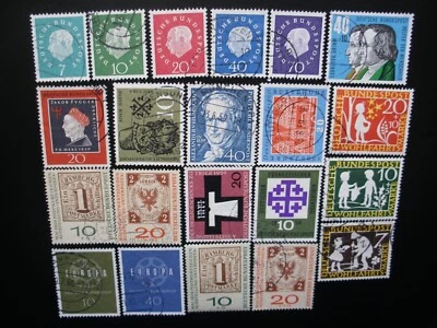 Germany 1959-60-Two Complete Years of 46 Stamps, 1 Souvenir Sheet Used, 1 SS MNH - Image 1 of 4