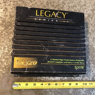 Legacy LA320 2 Channel 500 Watt Old School Mosfet Amplifier Untested As Is S3.4 - Image 1 of 4