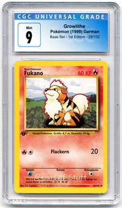 CGC 9 MINT German Growlithe / Fukano Base Set 1st Edition Pokemon 28/102 -87 - Picture 1 of 2