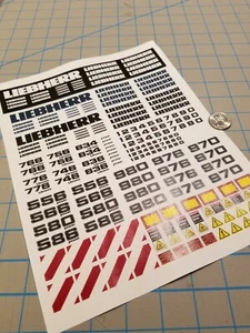 New Liebherr Scale Construction Decals for 1:12/1:14/16 RC with Extras - Picture 1 of 2