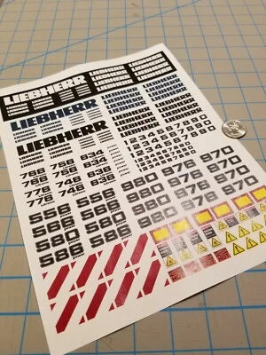 New Liebherr Scale Construction Decals for 1:12/1:14/16 RC with Extras - Image 1 of 2