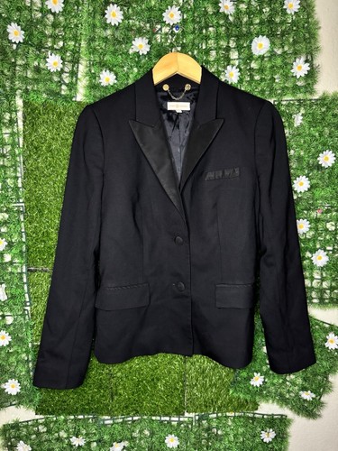 Giacca blazer Tory Burch taglia 8 nera casual due bottoni tasche anteriori colletto