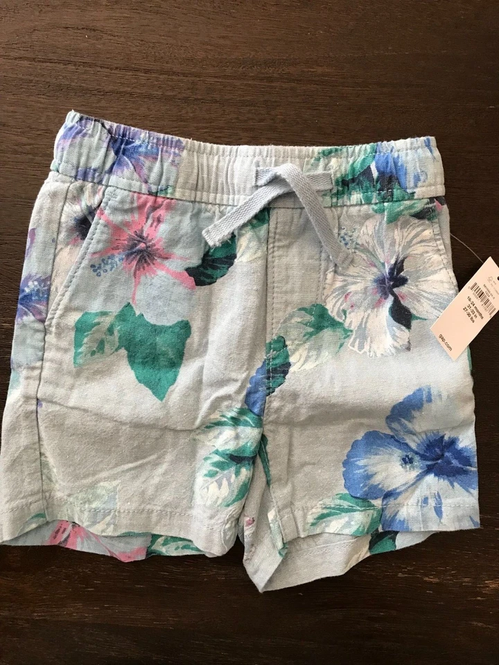Nuevo con etiquetas Pantalones Cortos Baby Gap 18 - 24 Meses Niños Pequeños Pull-Up Tropical Lino 18M 24M Foto 1 de 3