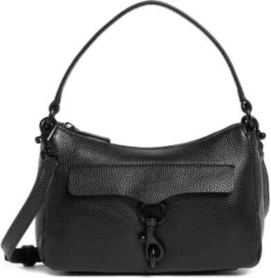 NUEVO Bolso de Hombro Rebecca Minkoff Megan Mini Cuero NEGRO / 100% AUTÉNTICO Foto 1 de 4