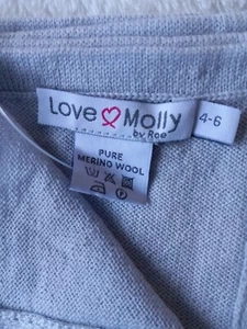 LOVE MOLLY Child's Poncho Pure Fine Merino Wool NEW Wear 7 ways 4-6yrs Pale grey - Picture 1 of 9