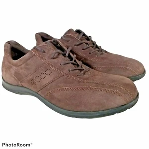 Zapatillas de trabajo ECCO para mujer talla 36 EU 6 EE. UU. marrón gamuza con cordones zapatos cómodos - Imagen 1 de 12