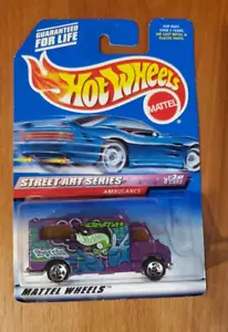 Ambulancia Hot Wheels #951 Street Art Serie 3 de 4 púrpura de colección 1999 nueva en paquete - Imagen 1 de 4