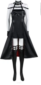 Angelaicos Women’s Large Cosplay Gothic Halter Black Dress Anime Outfit Costume - Picture 1 of 22
