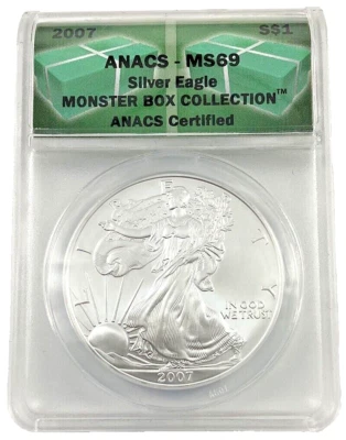 2007 MS69 SILVER EAGLE ANACS CERTIFIED MONSTER BOX COLLECTION (177) * - Image 1 of 2
