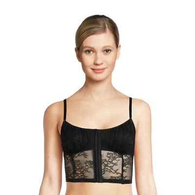 No Boundaries  Allover Lace Black Bustier  Juniors Plus Size XXXL(22) - Image 1 of 3