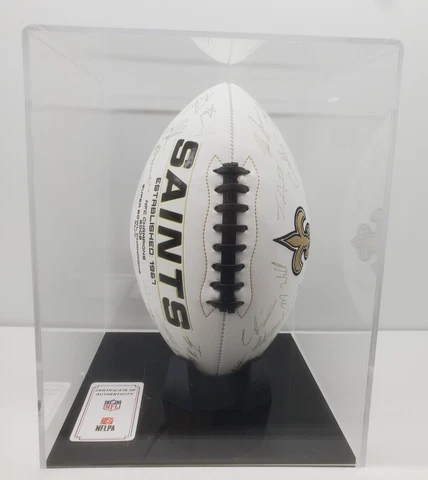 2021 NFL Rawlings Signature Football with display case NEW ORLEANS SAINTS Cover
