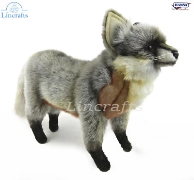 Grey Fox Standing 7864 Soft Toy by Hansa -Brand New - Lincrafts UK Est 1993 - image 1 of 4