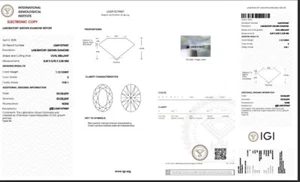 1.10 CT- OVAL DIAMOND - E COLOUR, VVS1 CLARITY, XX - CVD , IGI CERTIFIED. - Picture 1 of 4