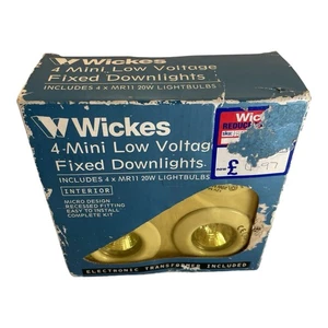 4 Mains Halogen Round Fixed Downlights - Wickes - Interior GU10 lightbulbs BNIB - Picture 1 of 6