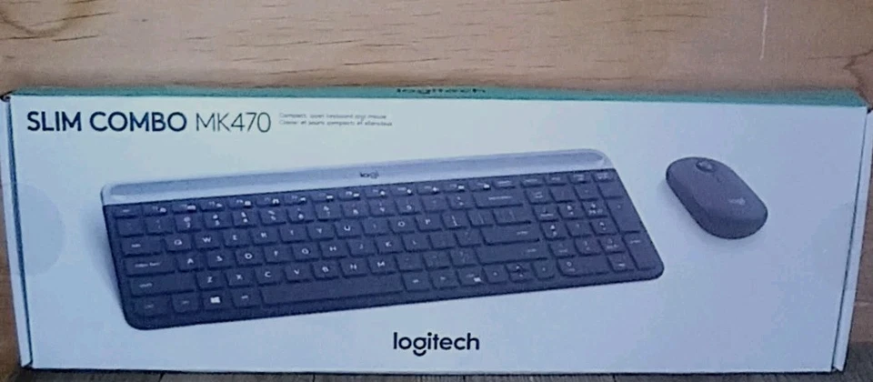 Brand New Logitech MK470 Slim Combo Wireless Keyboard and Mouse Black $5 Ship - Image 1 of 3