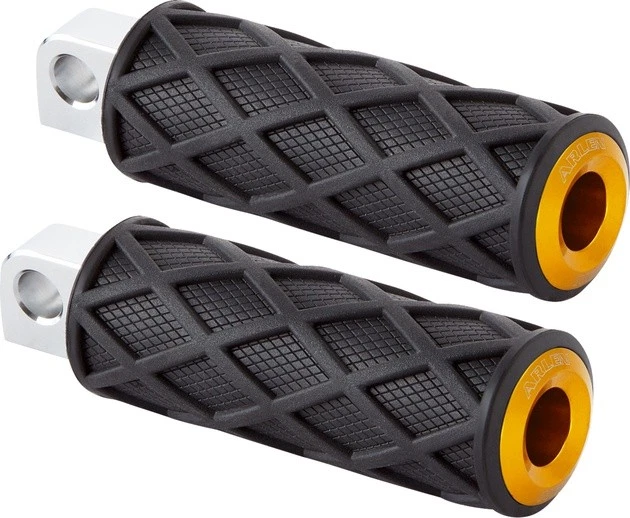 Arlen Ness estriberas de driver de diamante moleteado de montaje macho doradas Foto 1 de 1