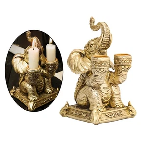 Elephant Statue Pillar Candle Holders Candlestick Coffee Bar Wedding Decor - Picture 1 of 7