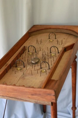 Flipper jouet ancien en bois pliable des années 40/50 - Photo 1/4