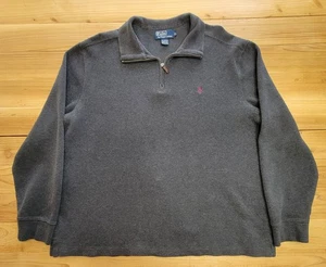 polo ralph lauren Men's XL Gray Sweater Made In USA 1/4 Zip VTG - Picture 1 of 9