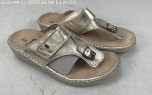 Women's Finn Comfort Silver Leather Sandals, Size 7.5 - Picture 1 of 6