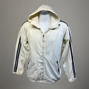 Gap Men's Vintage Y2K  Lined Vented Full Zip Hooded Coat Ivory ~ Size L.     X10 - Picture 1 of 13