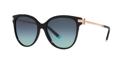 Gafas de sol Tiffany & Co. TF 4193B 80019S de metal negro ojo de gato lentes azules degradadas Foto 1 de 3