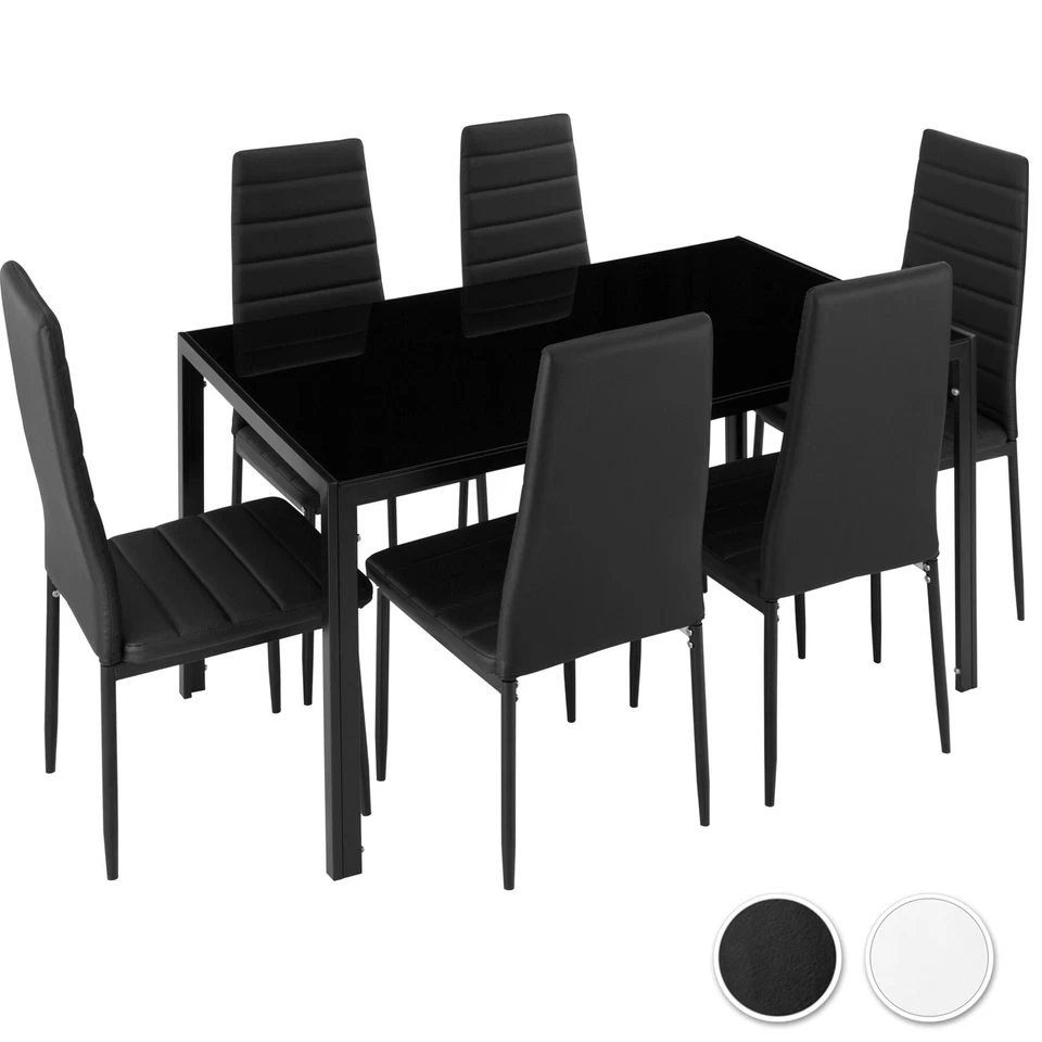 Salottino tavolo 6 sedie sala da pranzo accessori serie set tavolo 6 + 1 - Immagine 1 di 1