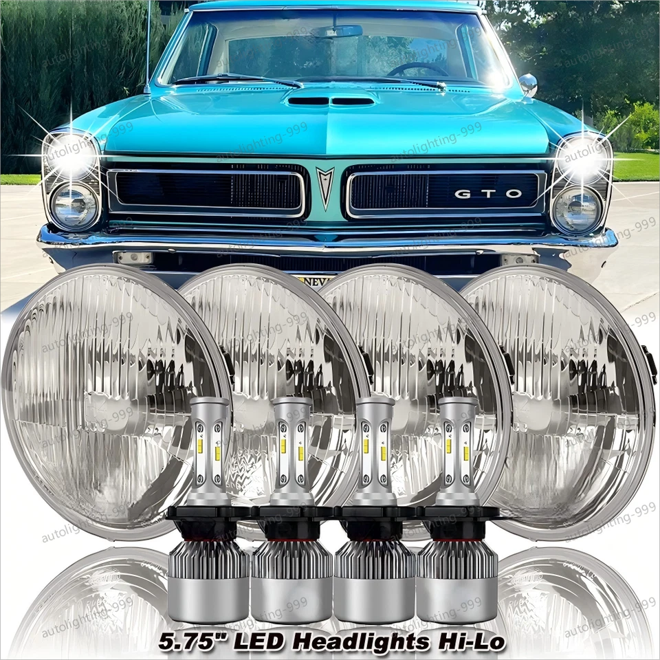 Faros LED HI/LO-Beam 4 un. 5 3/4" 5.75 6000k-blancos para Pontiac-GTO-Grand Foto 1 de 4