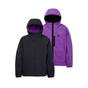 Burton Mine 77 Reversible Fleece Jacket Black Purple Size Small UNISEX Snowboard - Picture 1 of 12